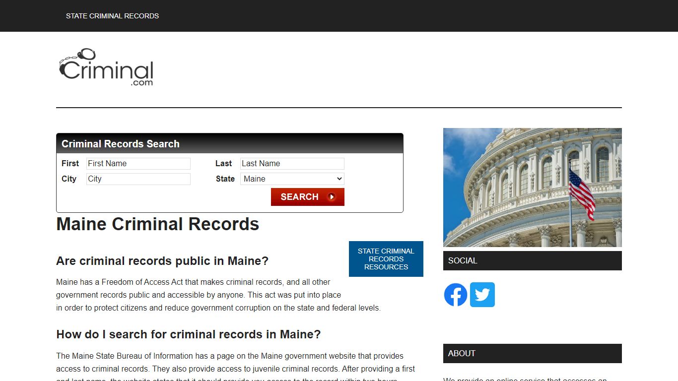 Maine Criminal Records